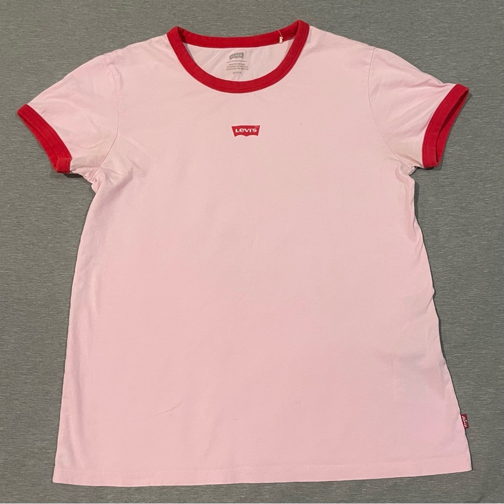 Vintage Levi’s Pink & Red Ringer Tee Size Small
